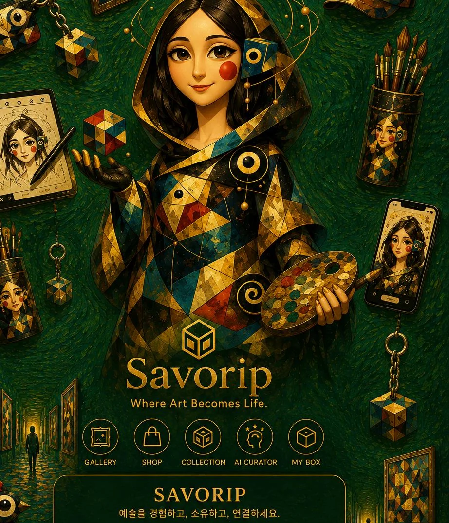 SavorIP와 gallerbox.store가 연결된 사용자 화면 예시